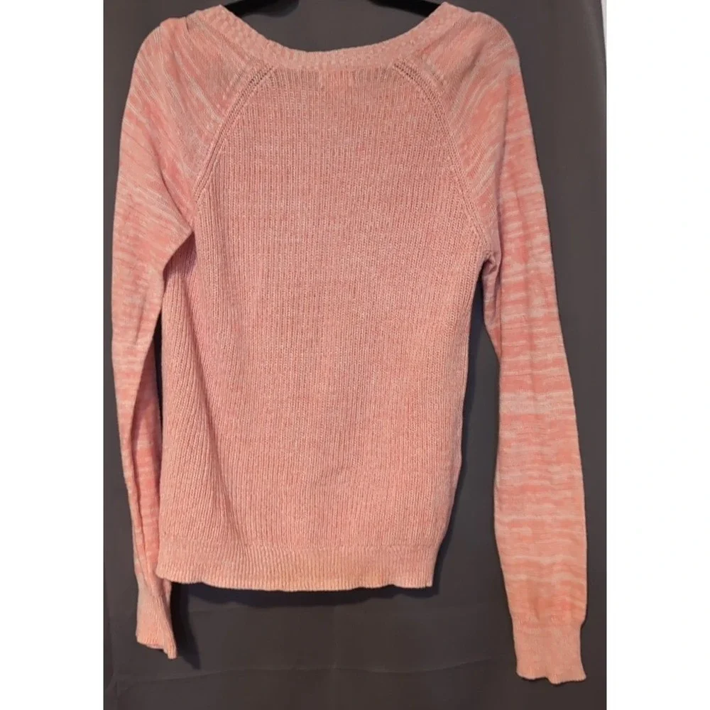 Mossimo Supply Co. Peach Marled 100% Cotton Raglan Knit Sweater, Women's Large